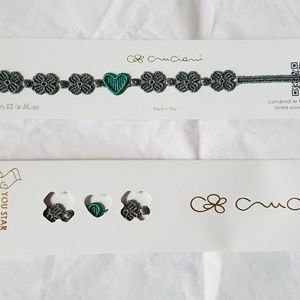 Cruciani Bracelet You Star Gray Green NIB NEW